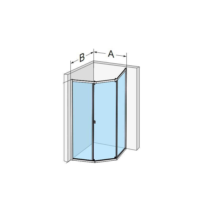 Dušo kabina IDO Showerama 8-3 90x70, skaidrus stiklas цена и информация | Dušo kabinos | pigu.lt