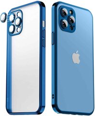 Matte transparent soft case camera protection (electroplated) Apple iPhone 13 Pro mėlynas ( Azure Blue) kaina ir informacija | Telefono dėklai | pigu.lt