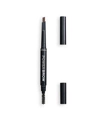 Двухсторонний карандаш для бровей Revolution Relove Power Brow 0,3 г, Brown цена и информация | Карандаши, краска для бровей | pigu.lt