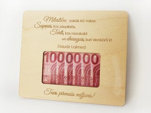 Деревянный поздравительный конверт для денежных купюр “Миллион” цена и информация | Другие оригинальные подарки | pigu.lt