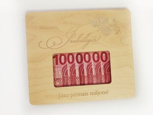 Medinis vokas piniginiams sveikinimams „Milijono“ jubiliejaus proga kaina ir informacija | Kitos originalios dovanos | pigu.lt