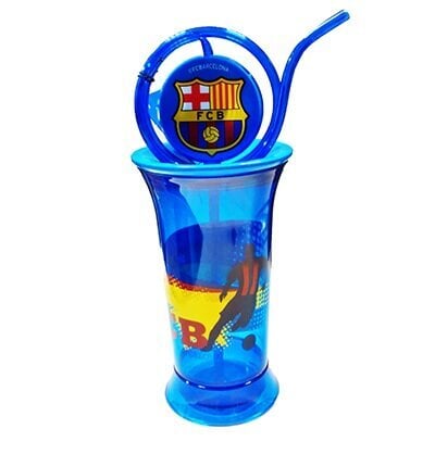 FC Barcelona vandens butelis su šiaudeliais, 380ml kaina ir informacija | Gertuvės | pigu.lt