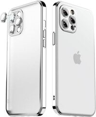 Matte transparent soft case camera protection (electroplated) Apple iPhone 13 sidabrinė ( Silver) kaina ir informacija | Telefono dėklai | pigu.lt