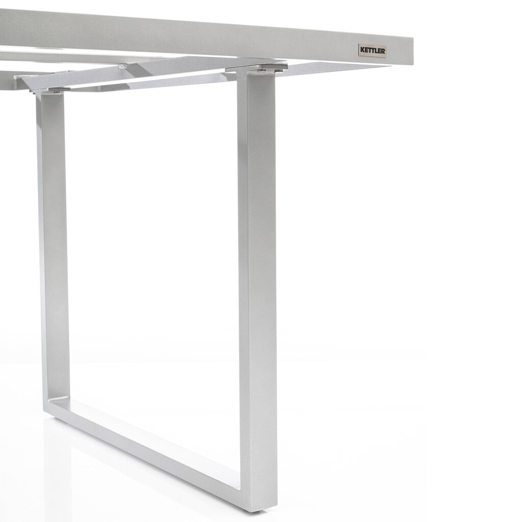 Valgomojo stalo rėmas Kettler Ego Modular Dining, 160x95x68 cm, sidabro spalvos kaina ir informacija | Stalviršiai | pigu.lt