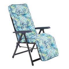 Lauko kėdė-gultas PATIO Lena Plus, juodas/mėlynas kaina ir informacija | Lauko kėdės, foteliai, pufai | pigu.lt