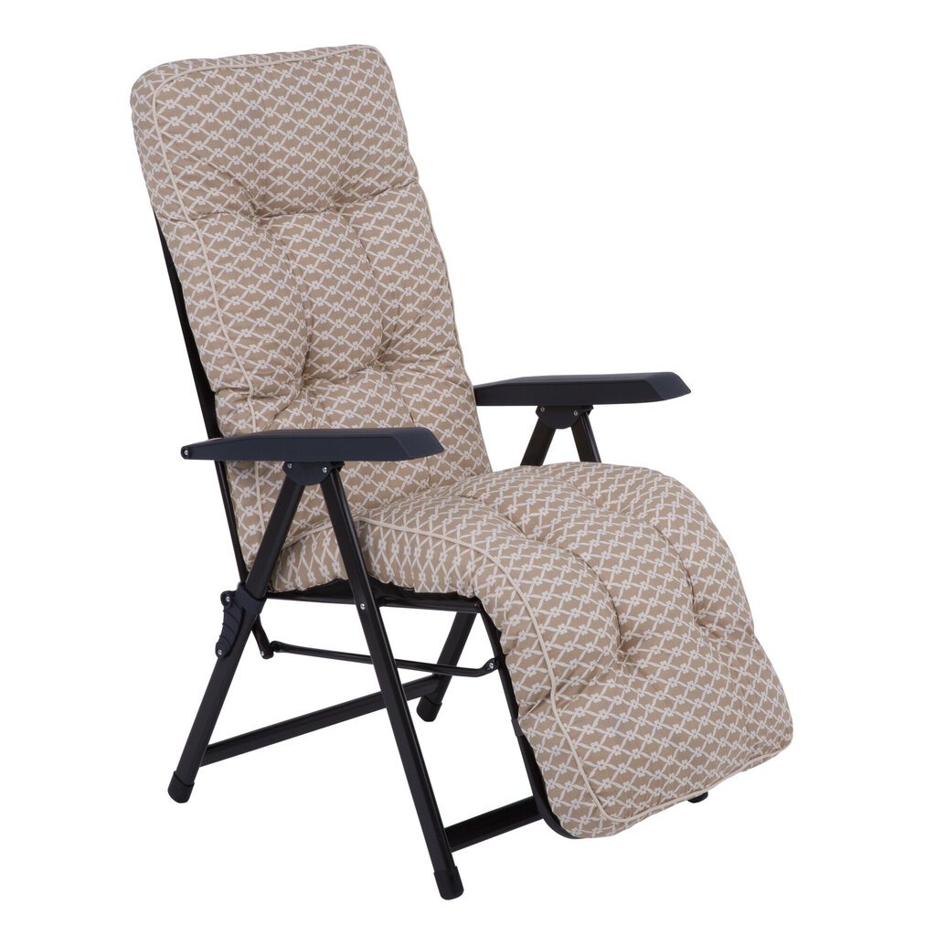 Lauko kėdė-gultas PATIO Lena Plus, juodas/smėlio spalvos kaina ir informacija | Lauko kėdės, foteliai, pufai | pigu.lt