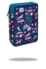 Форменный пенал с двумя отделениями, с принадлежностями CoolPack Jumper XL Mint Doddles D077321 цена и информация | Пеналы | pigu.lt