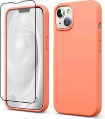 Protection set -silikoninis dėklas skirtas Apple iPhone 13 Soundberry (real liquide silicone), rožinė-peach + grūdinto stiklo ekrano apsauga Superior 5D kaina ir informacija | Telefono dėklai | pigu.lt