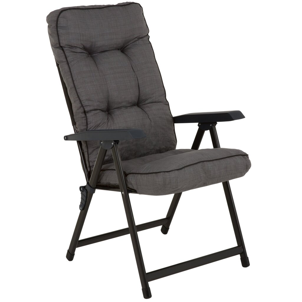 Lauko kėdė PATIO Lena, juoda/pilka kaina ir informacija | Lauko kėdės, foteliai, pufai | pigu.lt