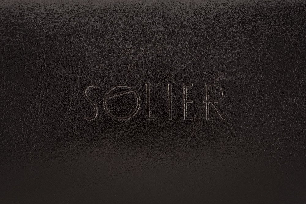 Elegantiška natūralios odos vyriška kosmetinė Solier SK02 Szetland, Ruda kaina ir informacija | Kosmetinės, veidrodėliai | pigu.lt
