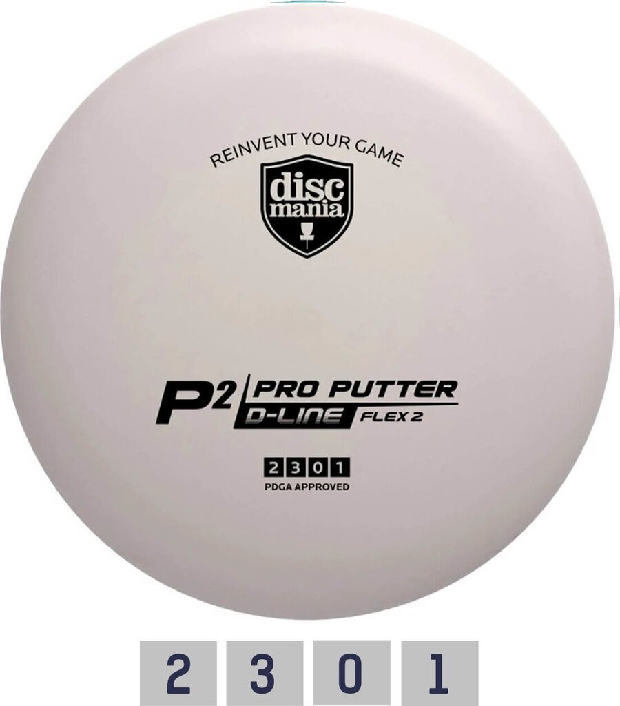 Diskgolfo diskas Putter D-LINE P2 FLEX 2 White цена и информация | Diskgolfas | pigu.lt