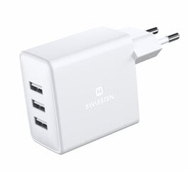 Зарядное устройство Swissten Smart IC 3x USB 3А 15Вт цена и информация | Зарядные устройства для телефонов | pigu.lt