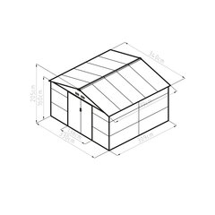 Sodo namelis G21 GAH 1085 - 340 x 319 cm, pilkas 63900571 kaina ir informacija | Sodo nameliai, malkinės, pastogės | pigu.lt