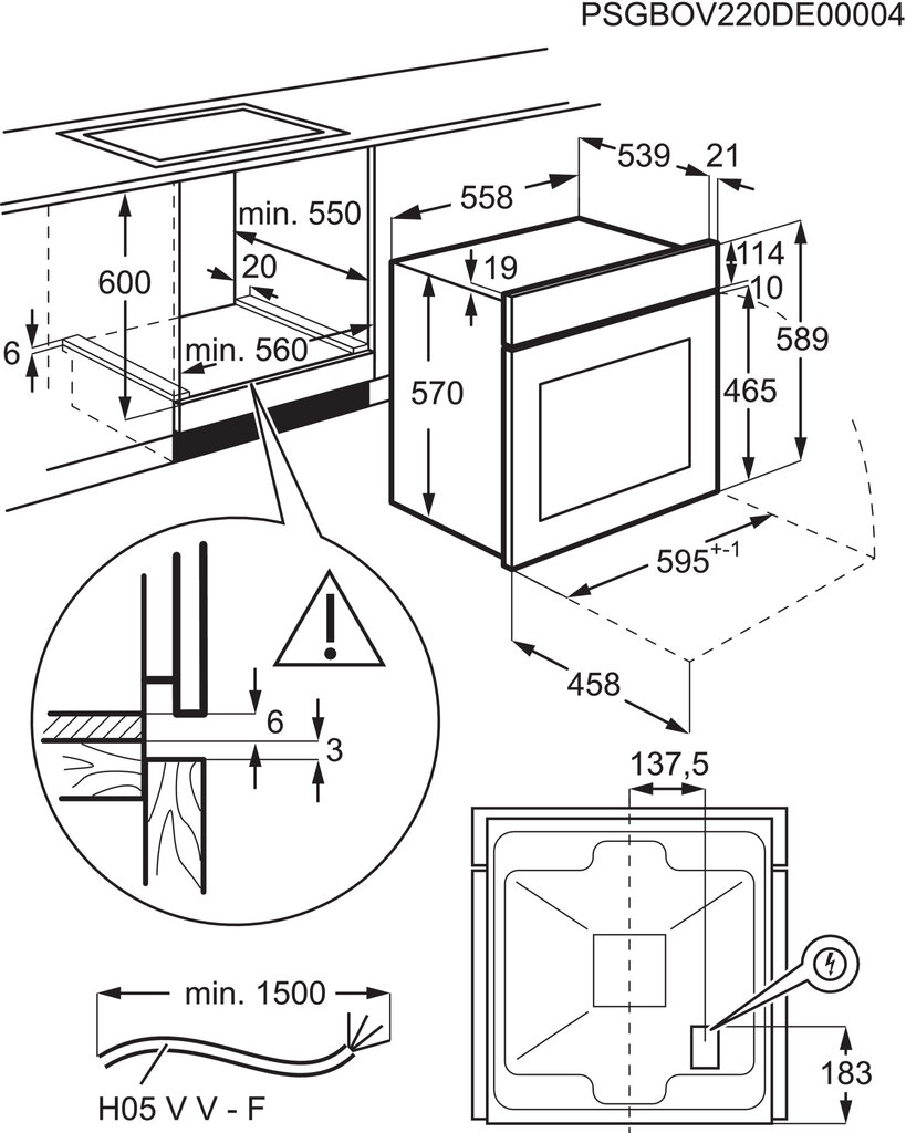 Electrolux EOF5C50BZ цена и информация | Orkaitės | pigu.lt