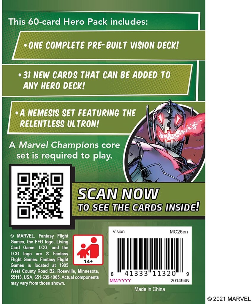 Kortų rinkinys Marvel Champions: Vision Hero Pack kaina ir informacija | Stalo žaidimai, galvosūkiai | pigu.lt