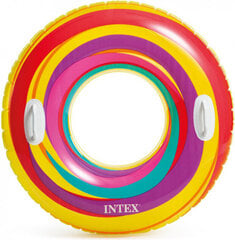 Plaukimo žiedas Intex, 91 cm, geltonai dryžuotas kaina ir informacija | Pripučiamos ir paplūdimio prekės | pigu.lt