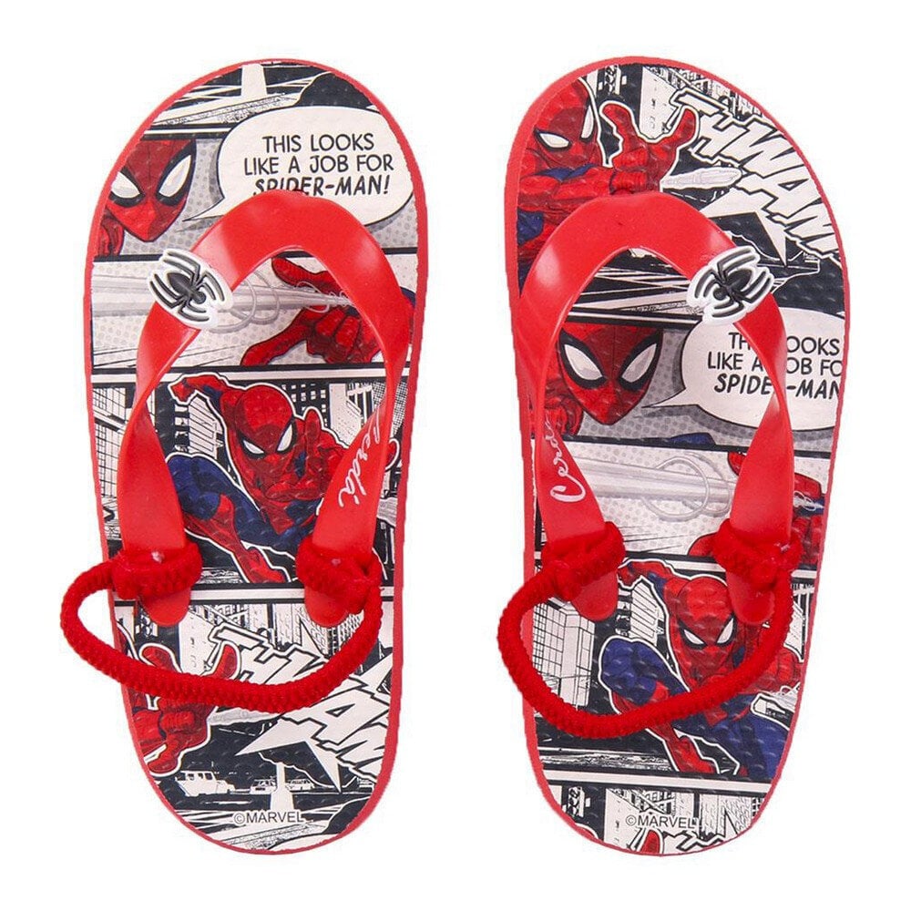 Paplūdimio šlepetės Vaikams Spiderman Raudona: Batų dydis - 34-35 kaina ir informacija | Paplūdimio avalynė vaikams | pigu.lt