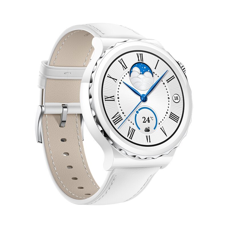 Huawei Watch GT 3 Pro, White Leather Strap 55028825 kaina ir informacija | Išmanieji laikrodžiai (smartwatch) | pigu.lt