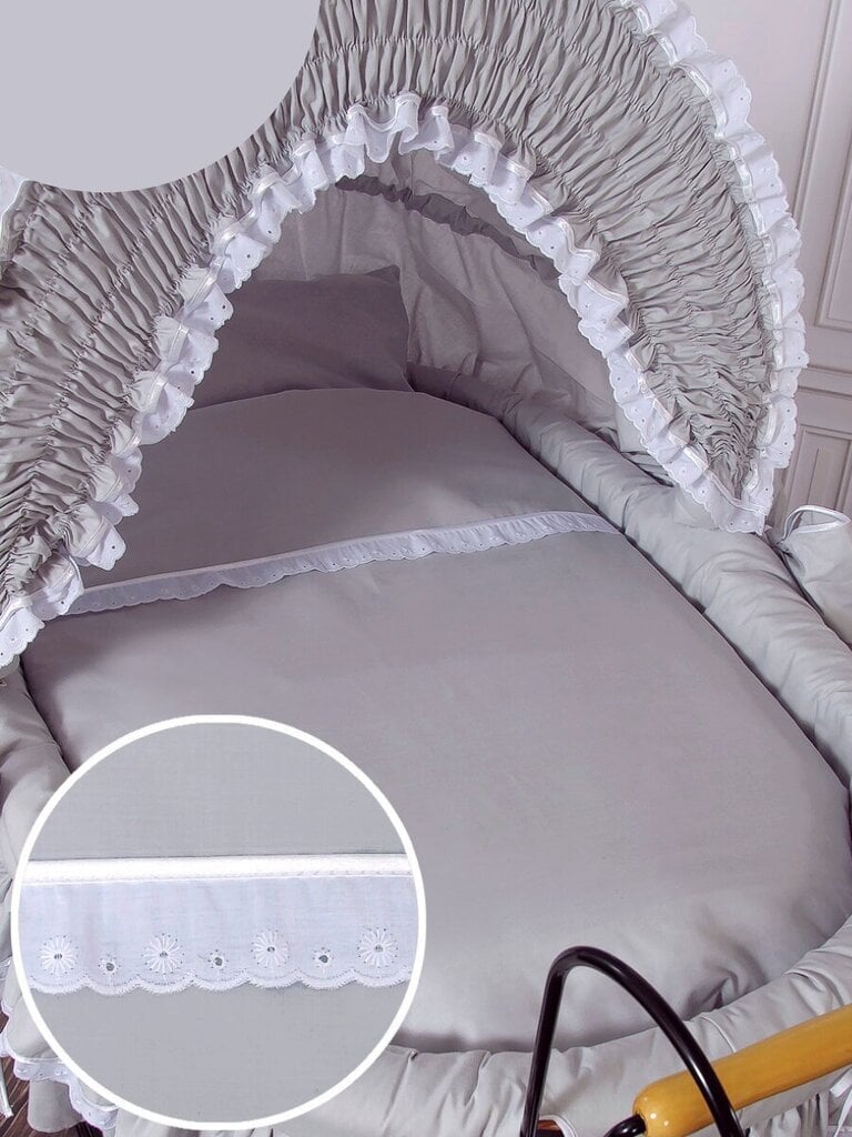 Retro vytinė lova, Viktorija – pilka kaina ir informacija | Kūdikių lovytės | pigu.lt