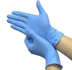 Перчатки одноразовые нитриловые, синие, размер M, 100 шт. цена и информация | Первая помощь | pigu.lt