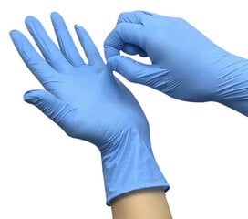 Перчатки одноразовые нитриловые, синие, размер L, 100 шт. цена и информация | Первая помощь | pigu.lt