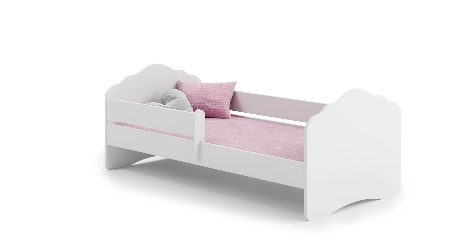 Vaikiška lova Fala su čiužiniu ir barjerine apsauga 144 cm x 78 cm x 65 cm kaina ir informacija | Vaikiškos lovos | pigu.lt