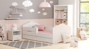 Детская кровать Fala с выдвижным ящиком, матрасом и барьерной защитой 144 см x 78 см x 65 см цена и информация | Детские кровати | pigu.lt