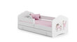 Vaikiška lova Fala su stalčiumi, čiužiniu ir barjerine apsauga 144 cm x 78 cm x 65 cm, princesė su vienaragiu kaina ir informacija | Vaikiškos lovos | pigu.lt