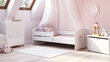 Vaikiška lova Luk su čiužiniu ir barjerine apsauga 144 cm x 77 cm x 56 cm, princesė su vienaragiu kaina ir informacija | Vaikiškos lovos | pigu.lt