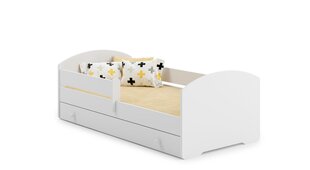 Детская кровать Luk с выдвижным ящиком, матрасом и барьерной защитой 164 см x 85 см x 63 см цена и информация | Детские кровати | pigu.lt