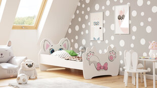 Детская кровать Animals с матрасом 144 см x 80 см x 70 см, кошка цена и информация | Детские кровати | pigu.lt