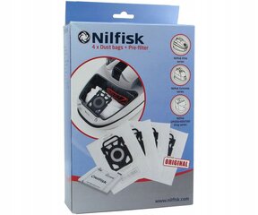 Мешки для пылесоса nilfisk Elite 107412688, 4 шт. цена и информация | Аксессуары для пылесосов | pigu.lt