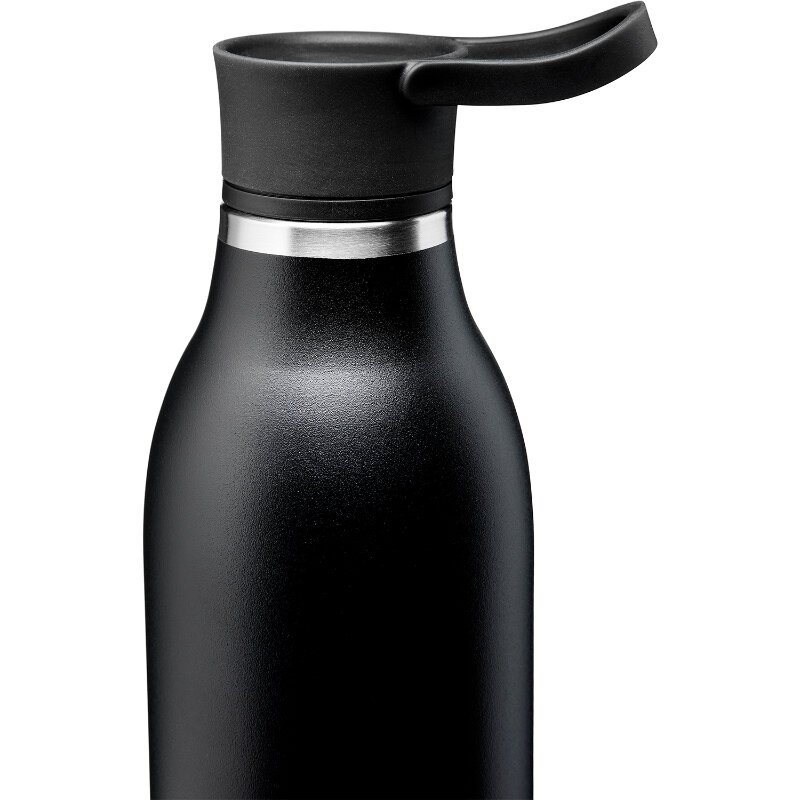 Terminis butelis CityLoop Thermavac eCycle vandens butelis 0,6 l perdirbto nerūdijančio plieno. plieno juodas цена и информация | Virtuvės įrankiai | pigu.lt