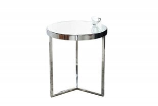 Staliukas Invicta Art Deco 50 cm, sidabrinis, stiklas, metalas kaina ir informacija | Kavos staliukai | pigu.lt