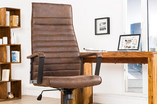 Biuro kėdė Invicta Lazio High, ruda цена и информация | Офисные кресла | pigu.lt