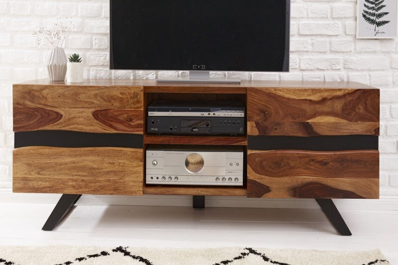 TV staliukas-spintelė Invicta Amazonas, 160 cm šešamas, mediena, metalas kaina ir informacija | TV staliukai | pigu.lt