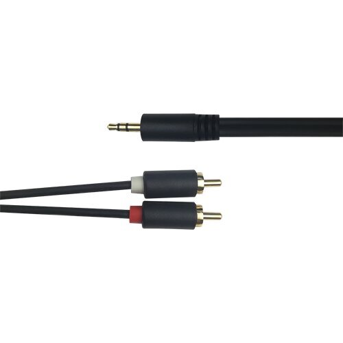 Deltaco 00180003, Aux 3.5 mm/RCA, 1 m цена и информация | Kabeliai ir laidai | pigu.lt