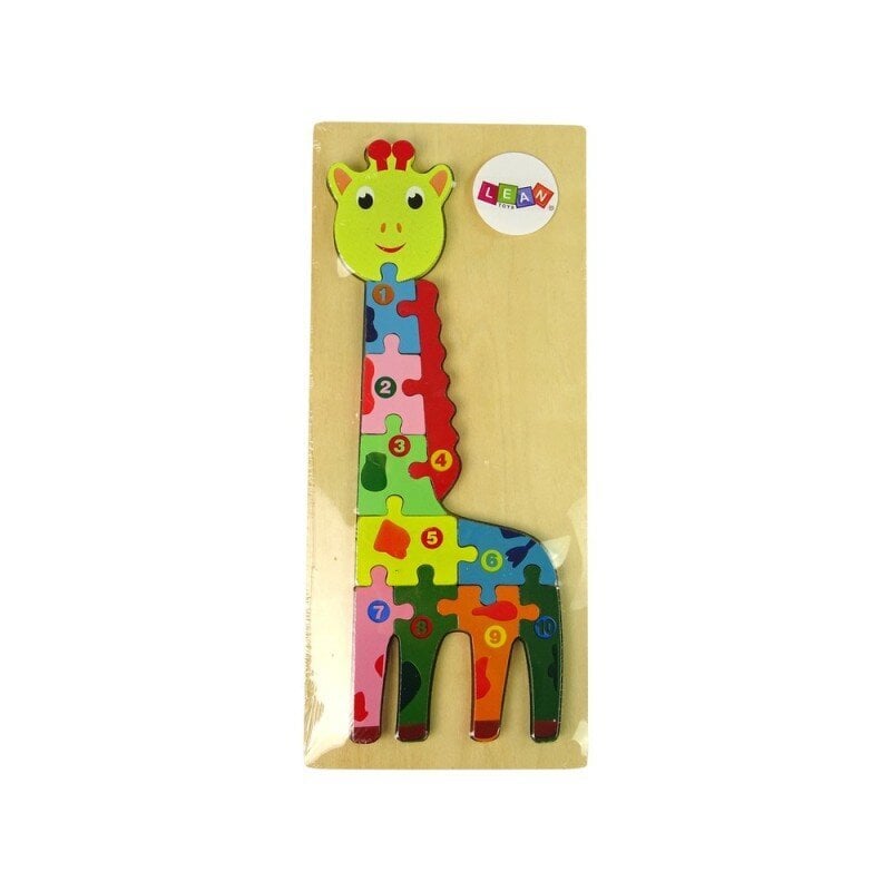 Medinė skaičių dėlionė - žirafa цена и информация | Lavinamieji žaislai | pigu.lt