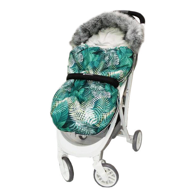 Šiltas vokelis kūdikiui su kailiuku, žalias цена и информация | Vežimėlių priedai | pigu.lt