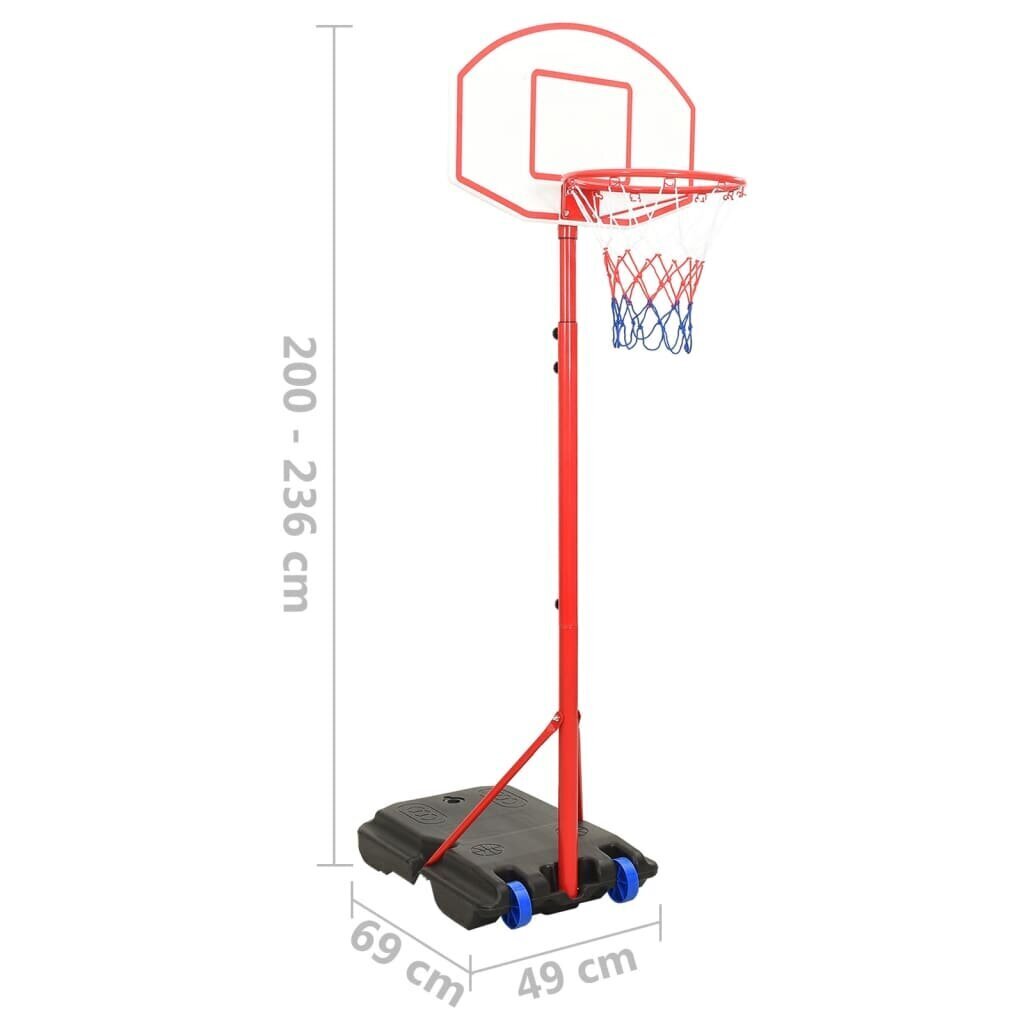 Nešiojamas krepšinio rinkinys, 200–236 cm, reguliuojamas цена и информация | Krepšinio stovai | pigu.lt