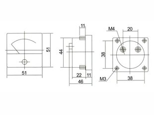 Panelinis rodyklinis ampermetras DC 20A цена и информация | Механические инструменты | pigu.lt