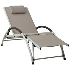 310531 vidaXL Sun Lounger with Pillow Textilene Taupe цена и информация | Лежаки | pigu.lt