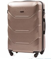 Среднего размера чемодан Wings TD147, размер M, цвета шампанского цена и информация | Чемоданы, дорожные сумки  | pigu.lt