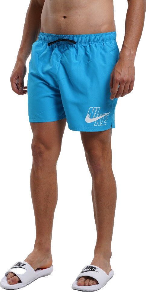 Nike maudymosi šortai vyrams Logo Solid Nessa566 406, mėlyni kaina ir informacija | Maudymosi šortai, glaudės | pigu.lt