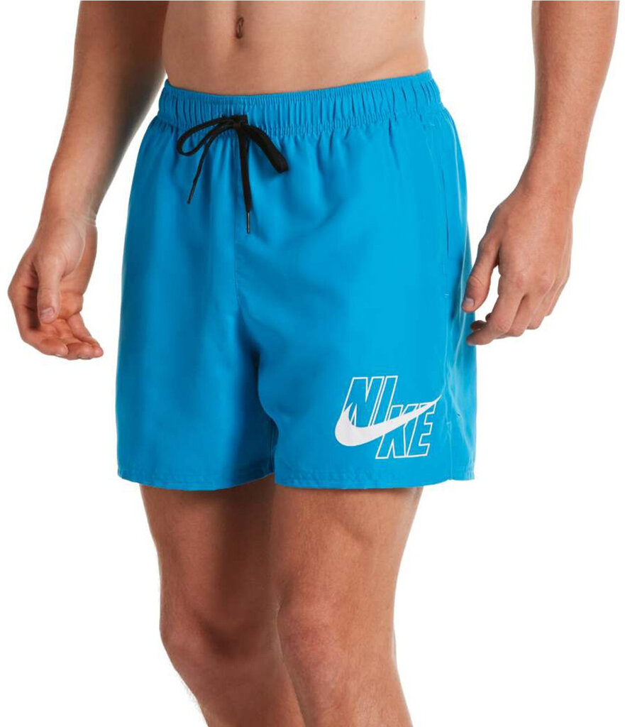 Nike maudymosi šortai vyrams Logo Solid Nessa566 406, mėlyni kaina ir informacija | Maudymosi šortai, glaudės | pigu.lt