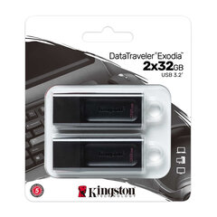 Kingston DataTraveler Exodia 32 ГБ x 2 2 USB 3.2 Gen 1 цена и информация | USB накопители | pigu.lt