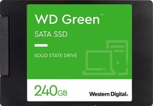 SSD diskas|WESTERN DIGITAL|žalios spalvos|240 GB|SATA 3.0|SLC|skaitymo greitis 545 MB/sek|2,5"|MTBF 1000000 valandų|WDS240G3G0A kaina ir informacija | Vidiniai kietieji diskai (HDD, SSD, Hybrid) | pigu.lt