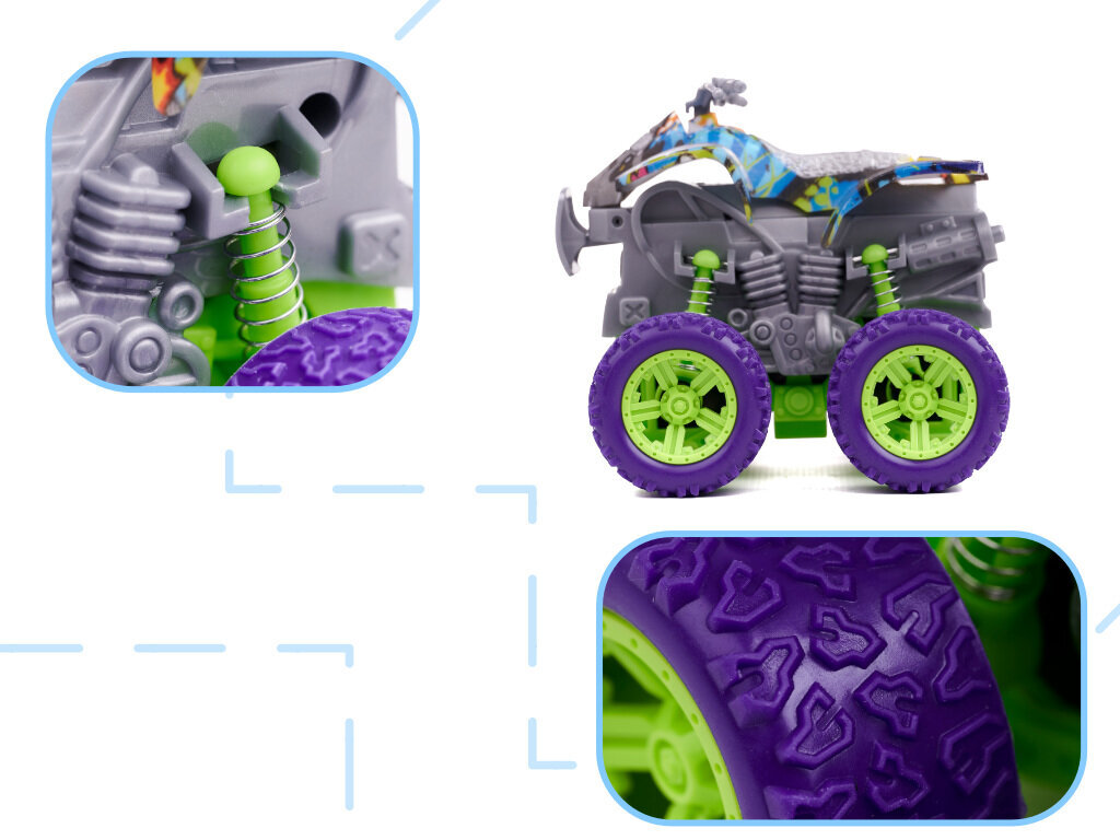 Žaislinis keturratis visureigis Monster Truck, žalias/violetinis цена и информация | Žaislai berniukams | pigu.lt