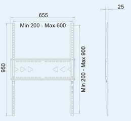 OMB Fix-Big 900 46-110” kaina ir informacija | Televizorių laikikliai, tvirtinimai | pigu.lt