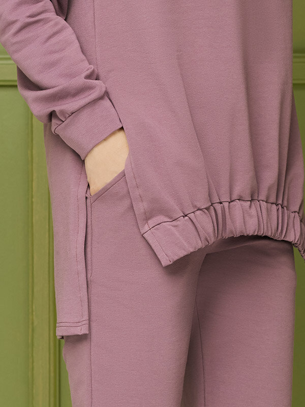 Medvilninis džemperis su gobtuvu Lega MK86, rožinis kaina ir informacija | Džemperiai moterims | pigu.lt